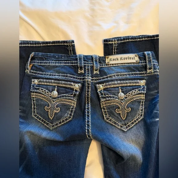 Rock Revival Women’s Dark Wash Bootcut Jeans Rosalin - Picture 2 of 9